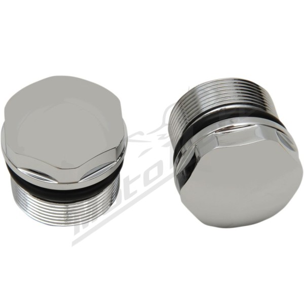 DRAG SPECIALTIES Chrome Fork Tube Plugs and Caps Harley Davidson FXDB / FXDBI / FXDC 883-1450cc 87-07