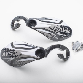 AVS RACING Handguards Kit with Aluminium supports Black/White