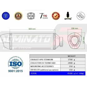 Exhaust kit Dominator EX TITANIUM HP6 APRILIA Tuono 660 2021-2023
