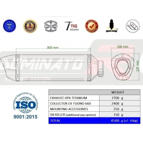 Duslintuvo kompl. EX TITANIUM HP6 APRILIA Tuono 660 2021-2023