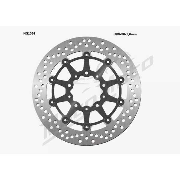 NG BRAKES Front Floating Brake Disc 300mm Kawasaki ER / Ninja / Versys / Z 600-1000cc 04-24