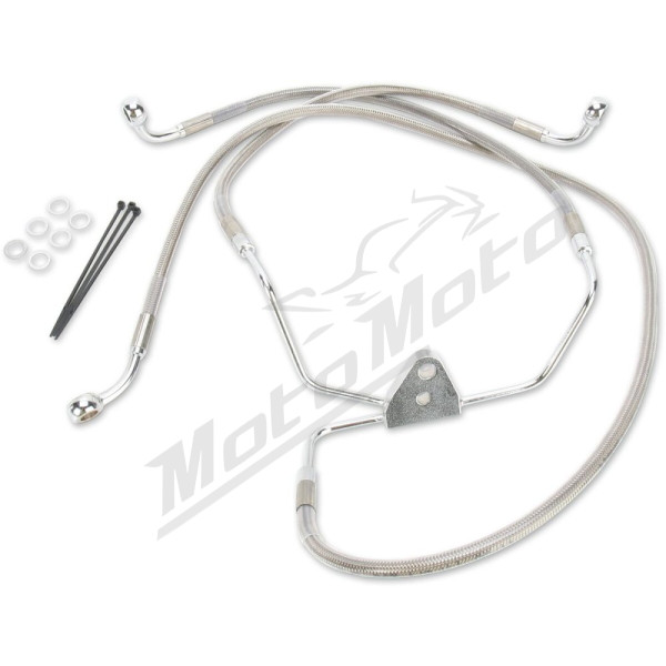 DRAG SPECIALTIES Extended Length Stainless Steel Brake Line Kit Harley Davvidson FLHT / FLHTCI / FLHTCUI / FLHTI / FLHX 1340-1800 96-07