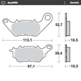 MOTO-MASTER Ceramic Rear Brake Pads Yamaha CZD / MT / XMAX / YP / YZF 125-300 15-24