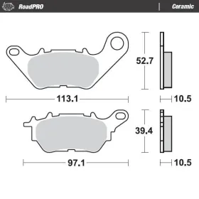 MOTO-MASTER Ceramic Rear Brake Pads Yamaha CZD / MT / XMAX / YP / YZF 125-300 15-24