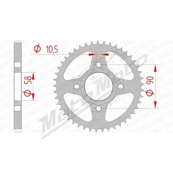 AFAM Steel Standard Rear Sprocket 428 39-51 teeth