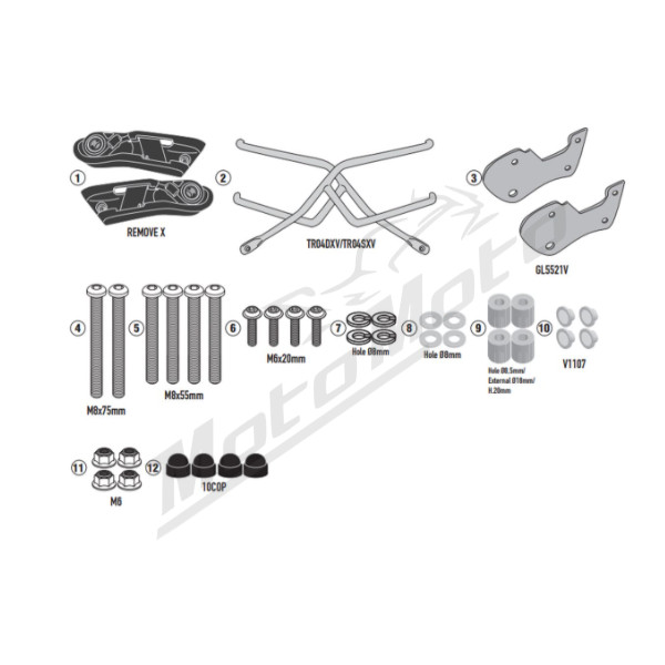KAPPA Quick Mount Remove X Side bag rack ​​​​​​​​​​​​​​Honda CB 500-750 Hornet 24-25