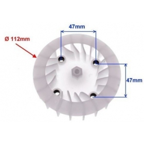 Cooling fan white GY6 50cc 139QMB 4T 