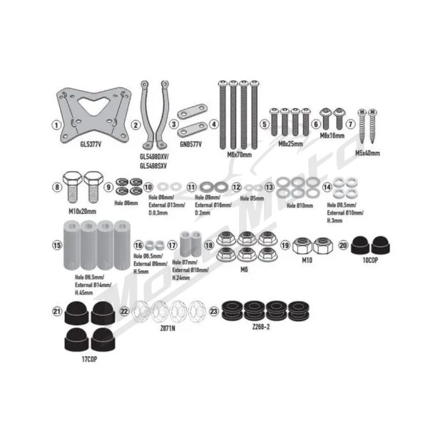 KAPPA Windscreen Mount Seat M / Silence S01 125 22-25