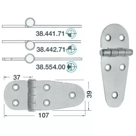 Osculati SS hinge 107x39 mm