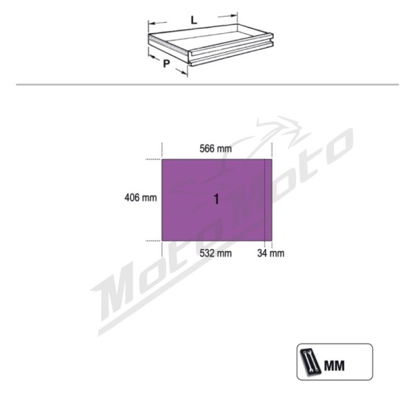 BETA Fixed Module 7 Drawers Grey