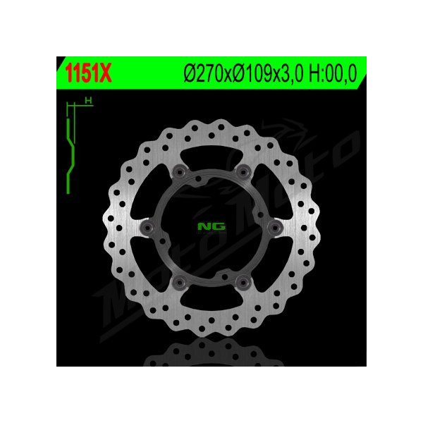 NG Front Floating Brake Disc 270X109X3,0mm Kawasaki / Peugeot 50-450cc 05-24