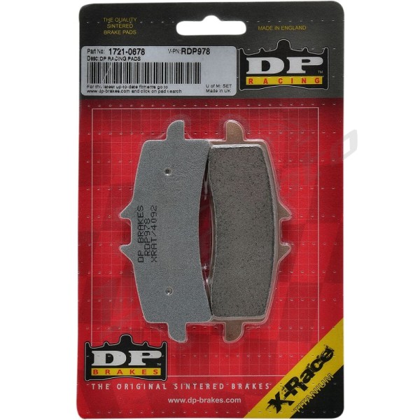 DP BRAKES RDP X-Race Titanium Sintered Brake Pads Aprilia / Benelli / Bimota / BMW / Ducati / Energica/ Honda / Horex / Husqvarna / Kawasaki / KTM 125-2500cc 07-26