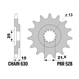 PBR Steel Standard Front Sprocket 528 - 630 KAWASAKI GPZ 750 1983-1985