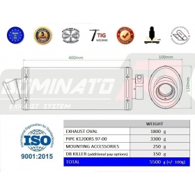 Duslintuvo kompl. Dominator OVAL BMW K1200RS 1997-2000