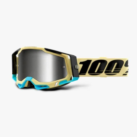 100% percent goggles model racecraft 2 airblast - mirror silver lens - color brown / black 