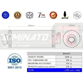 Exhaust kit DOMINATOR ROUND ACCESS MOTOR TOMAHAWK 300