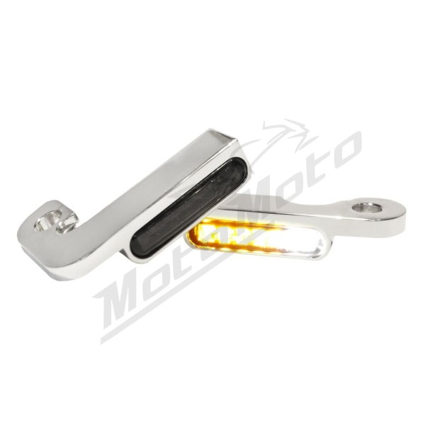 HEINZ BIKES LED Handlebar Turn Signals/ Position Lights Chrome Harley Davidson FLHR / FLHRS / FLHTC / FLTCU / FLTR / FXRT / FLTRI 1340/1800 90-14