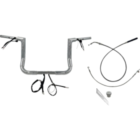 FAT BAGGERS INC. 1-1/2" EZ Install Flat Top Batwing Handlebar Kit Chrome 38mm 91,5cm (30,5cm) Pullback 23cm