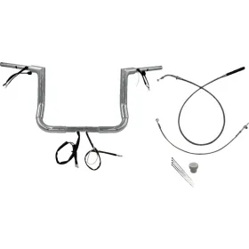 FAT BAGGERS INC. 1-1/2" EZ Install Flat Top Batwing Handlebar Kit Chrome 38mm 91,5cm (30,5cm) Pullback 23cm