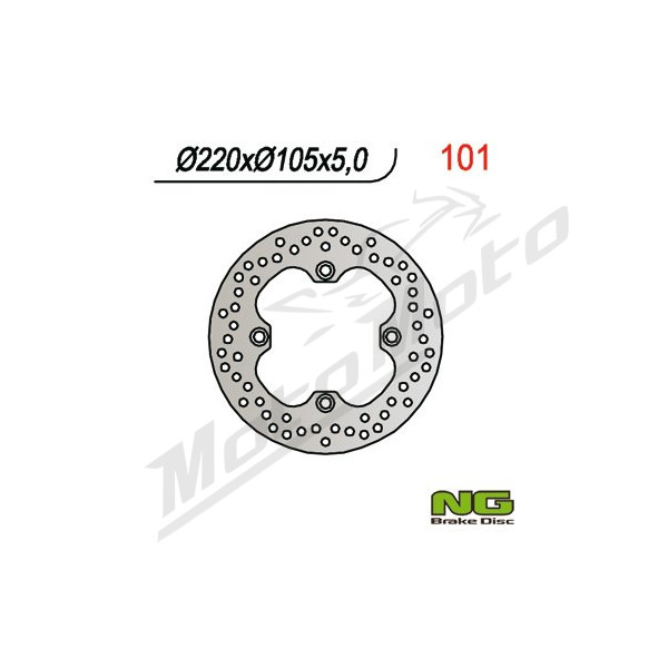 NG BRAKES Fixed Rear Brake Disc 220mm Honda / Peugeot / Triumph 125-1050cc 82-16