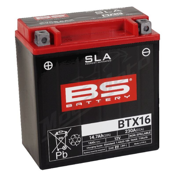 BS BATTERY SLA Factory-Activated AGM Maintenance-Free Batteries BTX16 12V 14Ah