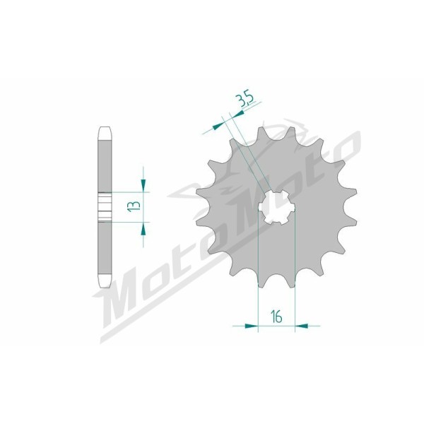 AFAM Steel Standard Front Sprocket 22102 - 428 14 teeth SUZUKI DS / GT / TS / JR 80cc 78-04