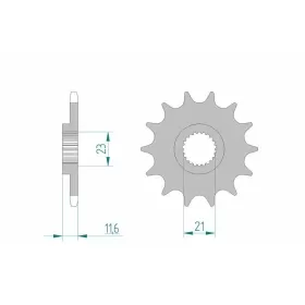 AFAM plieninė standartinė priekinė žvaigždutė 21307 - 520 13-14 dantukų YAMAHA TT-R 250 1994-2004 