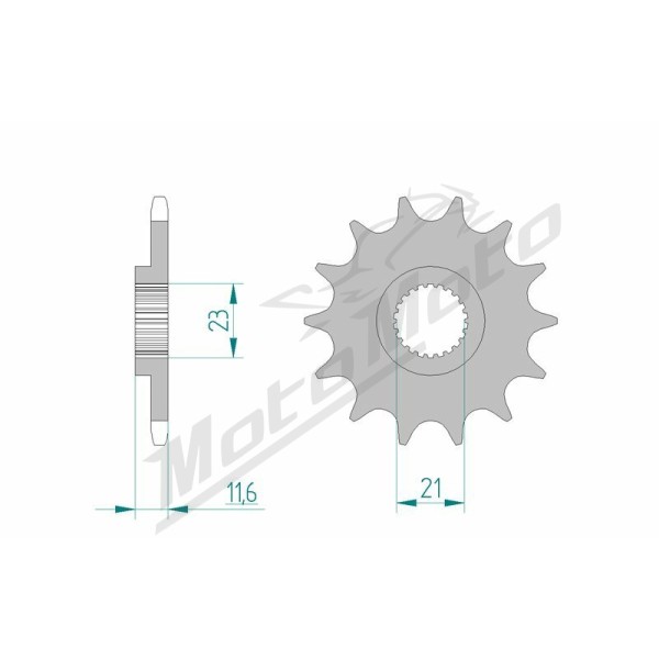AFAM plieninė standartinė priekinė žvaigždutė 21307 - 520 13-14 dantukų YAMAHA TT-R 250 1994-2004 