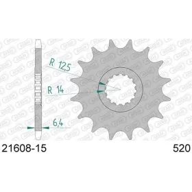 AFAM plieninė standartinė priekinė žvaigždutė 21608 520 13-16 dantukų YAMAHA YFM 700 RAPTOR 06-21