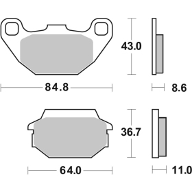 SBS Street 154CT Scooter Carbon Tech Organic Brake Pads Front Kymco / SYM 50-200 99-16