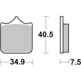 SBS stabdžių trinkelės 762RST Racing Sintered APRILIA / DUCATI / KTM / TRIUMPH