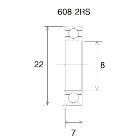 BLACK BEARING B5 Bearing 8x22x7 mm 608-2RS