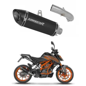 Dominator Exhaust Silencer Muffler HP8 BLACK + dB killer KTM 125 Duke 2021-2023