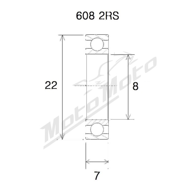 BLACK BEARING B5 guolis 8x22x7 mm 608-2RS