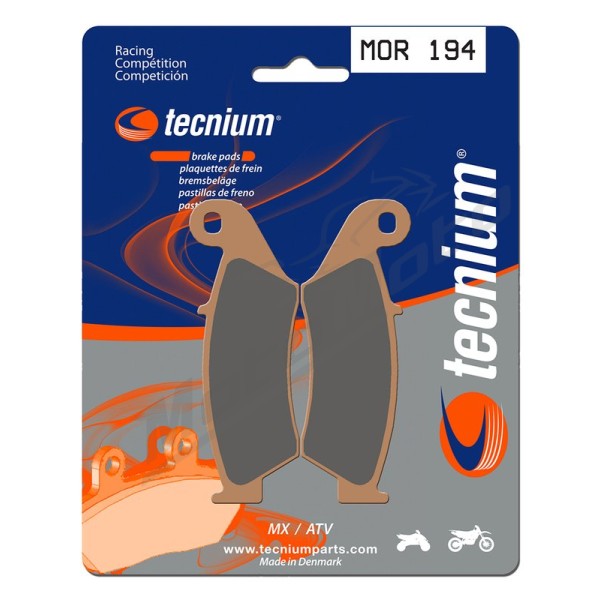 TECNIUM Racing MX/ATV Sintered Metal Brake pads MOR194 Honda / Beta / Kawasaki / Suzuki / Gas Gas 125/650 76-26