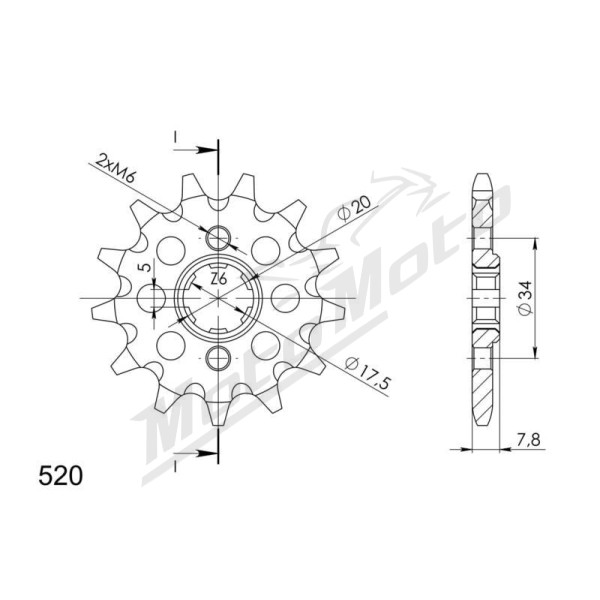Supersprox Front sprocket 327.12T Honda NSR R / VT C / XL 125cc 96-13