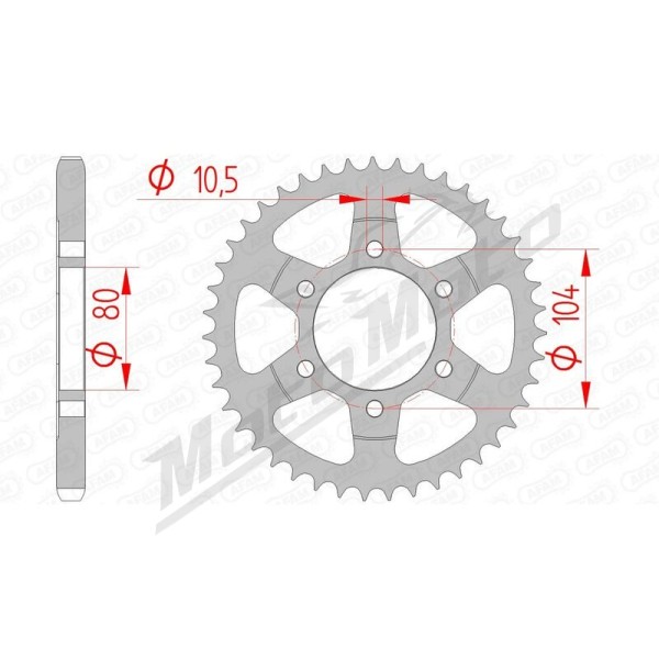 AFAM Steel Standard Rear Sprocket 525 39-46 teeth