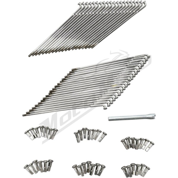 DRAG SPECIALTIES Chrome and Stainless Steel Spoke Set R19