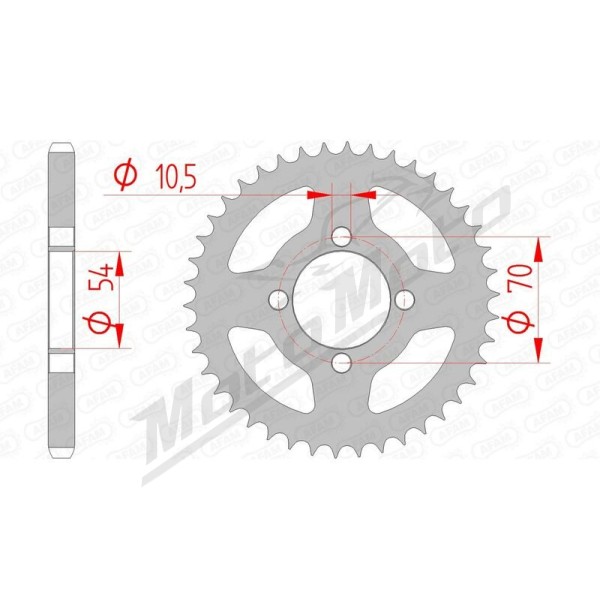 AFAM Steel Standard Rear Sprocket 428 42 teeth HONDA CBR 125cc 04-06