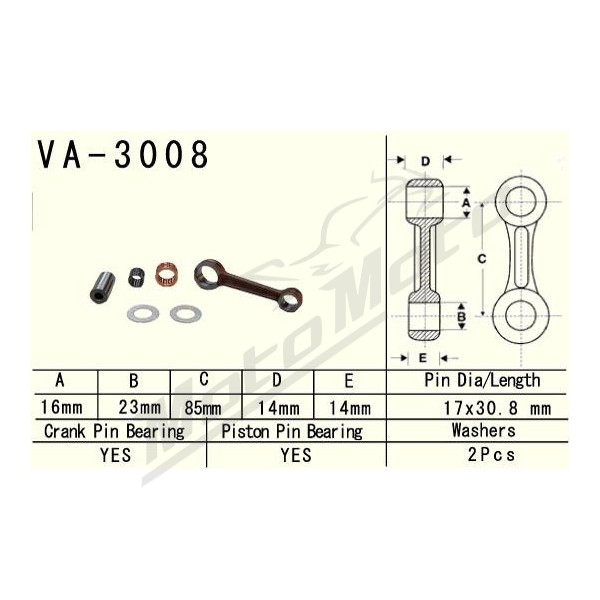 VESRAH Connecting rod Kawasaki KSF / LT 80 87-06