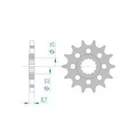 AFAM plieninė standartinė priekinė žvaigždutė 28403 - 525 15-17 dantukų SUZUKI GSX-R 1000cc 01-08