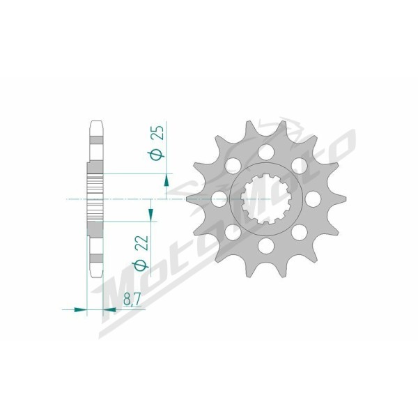 AFAM plieninė standartinė priekinė žvaigždutė 28403 - 525 15-17 dantukų SUZUKI GSX-R 1000cc 01-08
