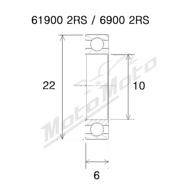 BLACK BEARING kalnų dviračio šarnyro guolis MAX 10x22x6 mm 6900-2RS