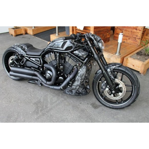 CULT WERK Front Fender Black Custom Harley Davidson 1130-1250cc 2002-2017