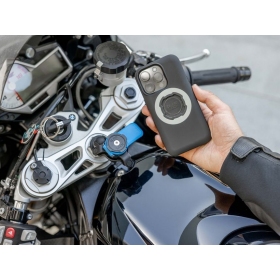 Quad Lock telefono laikiklis ant motociklo šakės