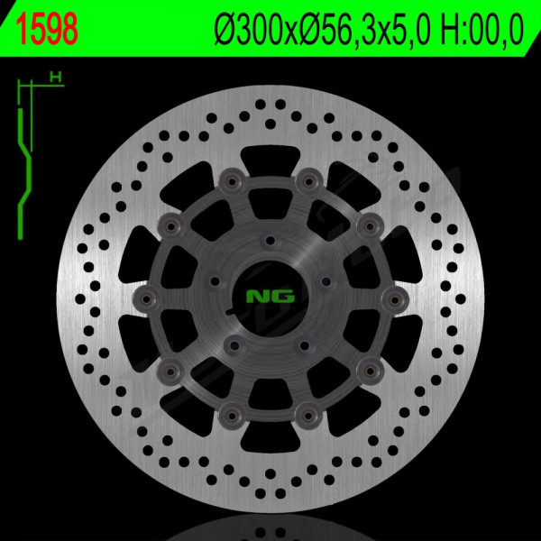 NG Front Floating Brake Disc 300X56,3X5mm Harley-Davidson Dyna / Road King 1200-1868cc 08-21