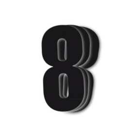 Blackbird Race Numbers Black - pack of 3 cm.13X7 #8