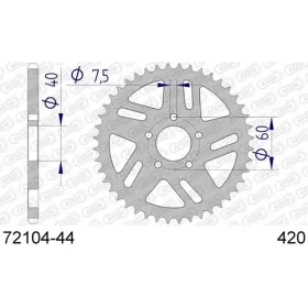 AFAM Aluminium Rear Sprocket 420 44 teeth KTM SX 50-65cc 98-09