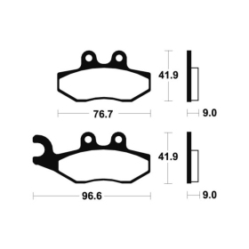 TECNIUM Maxi Scooter stabdžių trinkelės MSS286 Aprilia / Gilera / Peugeot / Piaggio / SYM / Vespa 250-500cc 05-24