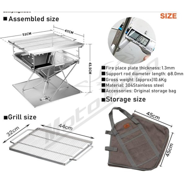 Burning fire grill 40x36x33cm